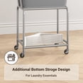 thumbnail image 6 of Laundry Cart with Wheels, Rolling Laundry Hamper with Removable Bag and Shelf, Metal Frame Laundry Basket with 4 Casters and 2 Brakes, Ideal for Bedroom, Bathroom, Laundry Room, Gray, 6 of 18