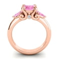 thumbnail image 4 of Diamond-Capitals 2.50 Carat Elegant Round Cut Pink Sapphire Gemstone 3 Stone Ring for Anniversary Gift 18K Rose Gold Size 10, 4 of 8