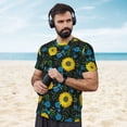 thumbnail image 4 of Wukai Sunflowers And Blue Flower Print Men's Short-Sleeved Mesh T-Shirt,Quick-Dry Short Sleeve Workout T-Shirt-XX-Large, 4 of 8
