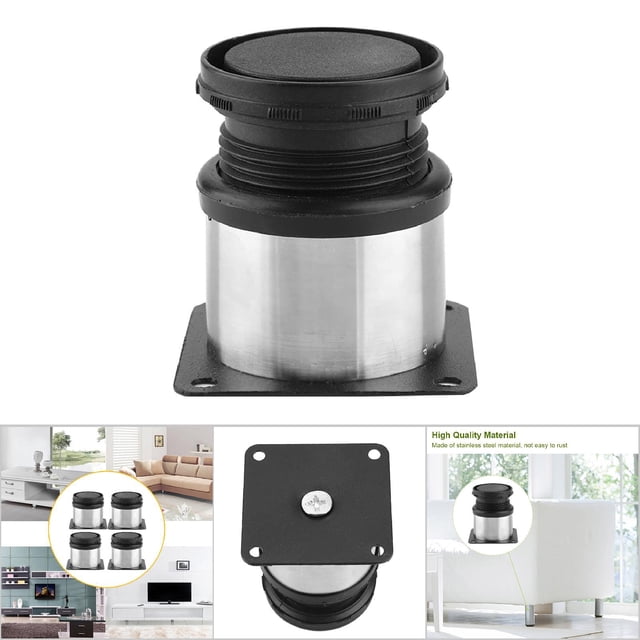 Pieds de Meubles Réglables en Acier Inoxydable pour Table Lit Canapé 4 Pcs