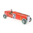 thumbnail image 3 of POINTERTECK Vintage red Wind Up Racing old classic Race Car model toy, 3 of 5