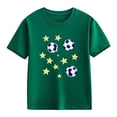 thumbnail image 4 of ITSAME Boys T-Shirts, Round Neck Football Print Short Sleeve Summer Fashion Casual Tops Green Size 5-6, 4 of 7