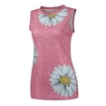 thumbnail image 4 of Bescita Women Summer Tops O-neck Daisy Print Sleeveless Tank T-Shirts Graphic Blouse, 4 of 6