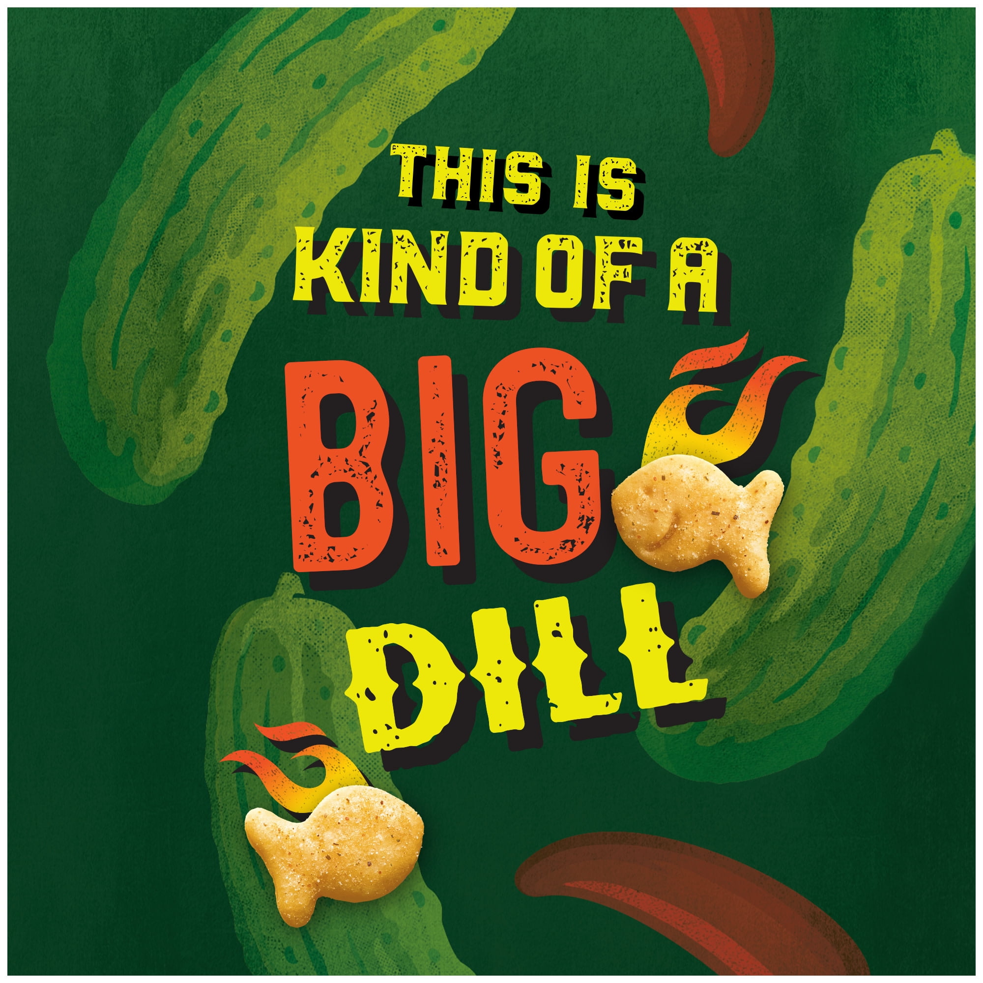 (6 pack) Goldfish Spicy Dill Pickle Flavored Crackers, 6.1 oz Bag