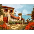 thumbnail image 2 of Borelli, Guido 14x12 White Modern Wood Framed Museum Art Print Titled - Il Giardino Rosso, 2 of 4