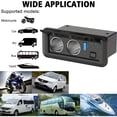 thumbnail image 3 of LEEYNEER Dual Cigarette Lighter Splitter Power Adapter with 3 USB Ports - Fast Charging  12V/24V Compatibility  Fit for Cars  RVs  and Boats - Black Glossy Finish with Mounting Screws and, 3 of 6