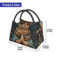thumbnail image 3 of Vsdgher Surreal Meditating Cat Print Insulated Reusable Bags with Sturdy Zipper and Handles, Foldable Totes for Hot or Cold Food Bring or Delivery, 3 of 8