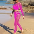 thumbnail image 4 of Sexy Lingerie Sets for Women Valentine Off Shoulder Long Sleeve Halter Tops Deep V Mesh Pant Bodycon Boudoir Set, 4 of 5