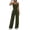 A Army Green, variant on Lounge Sets for Women Adjustable Strap Backless Tops and Elastic High Waist Straight Leg Pants 2 Piece Gym Workout Sets Loungewear