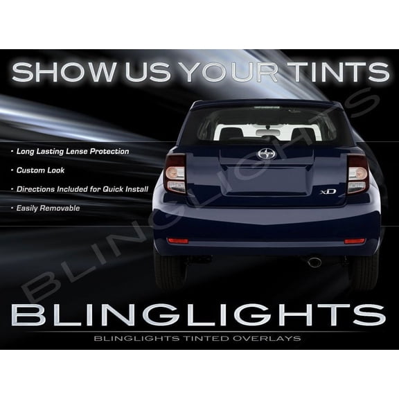 For 2008 2009 2010 2011 2012 Scion xD Tinted Smoked Protecion Overlays for Taillamps Taillights