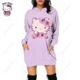 thumbnail image 1 of Nouveau Chandail à Capuchon Léopard Hello Kitty Femme Simple Col Rond Polyvalent Chandail Long Bureau Décontracté Ample Chandails à Capuchon Robe d'Automne, 1 of 7