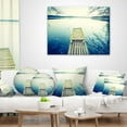 thumbnail image 3 of Designart Sunset Over Tranquil Lake - Bridge Throw Pillow - 16x16, 3 of 4