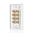 thumbnail image 4 of 8 Posts Speaker Wall Plate Home Theater Wall Plate Audio Panel for 4 Speakers, 4 of 6