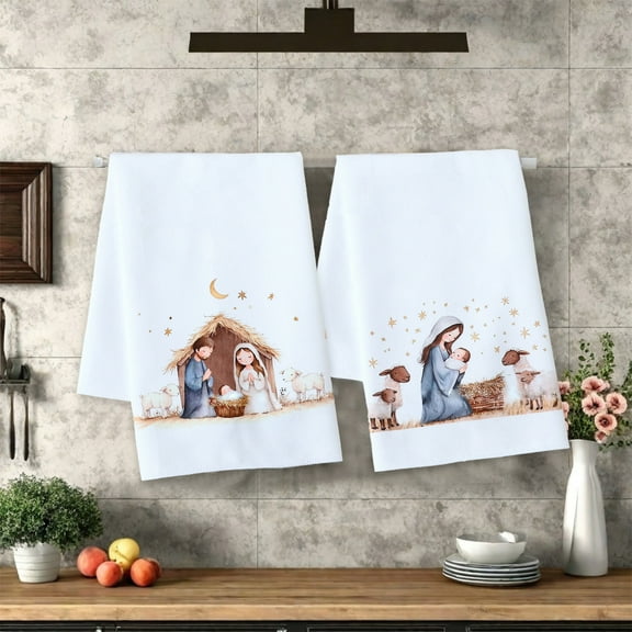 Christian Dish Towel Lost Lamb Hand Towel - Easter Christmas Tea Towel Resurrection Hand Cloth, Kitchen Wash Cloth for Washroom Bathroom