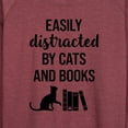 thumbnail image 3 of Instant Message - Easily Distracted Cats Books - Women's Lightweight French Terry Long Sleeve Shirt, 3 of 6