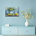 thumbnail image 5 of Lemon Wall Art Kitchen Picture Vintage Citrus Fruit Canvas Prints Yellow Lemon with Pottery Blue Classical Painting Rustic Farmhouse Decor Framed (Blue, 12.00" x 18.00"), 5 of 6