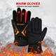 thumbnail image 1 of Guantes de invierno para hombre y mujer, guantes térmicos para pantalla táctil con agarre antideslizante, resistentes al viento y al agua para correr, andar en bicicleta, ciclismo y deportes, 1 of 3