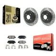 thumbnail image 1 of Transit Auto Rear Coated Drilled Slotted Disc Brake Rotors and Semi-Metallic Pads Kit for Car Hyundai Accent Kia Rio KDF-100703, 1 of 11