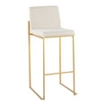 thumbnail image 2 of Fuji Contemporary High Back Barstool In Gold Steel And Beige Fabric - Set Of 2, 2 of 7