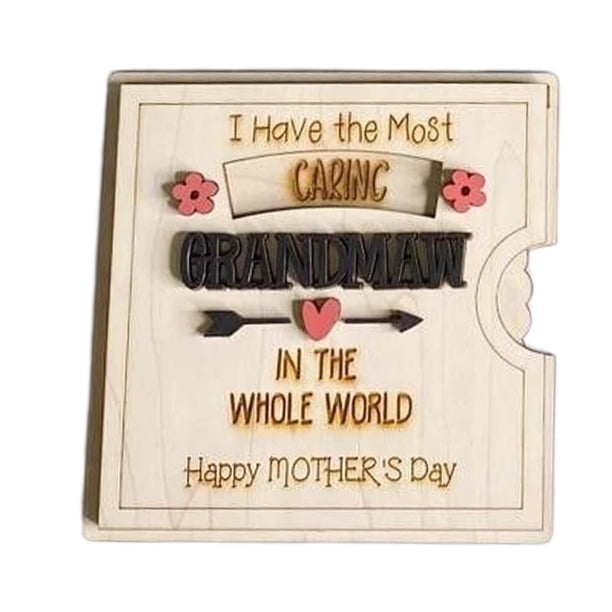 Tarjeta de felicitación de la madre Tarjeta de agradecimiento de madera Regalo de cumpleaños de Tarjeta de aniversario Tar Estilo B mayimx Tarjeta de felicitación