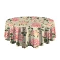 thumbnail image 5 of Pioneer Flower Floral Print Pattern Round Tablecloth 60"x60",Wrinkle Wipeable Table Cloth for Kitchen Dining Room Picnic Patio Party, 5 of 6