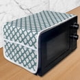 thumbnail image 1 of Art Nouveau Microwave Oven Cover, Retro Style Abstract Pattern with Curves Simplistic Symmetic Tile Design, Water Resistant Organizer with Pockets for Kitchen, 36" x 12", Teal and White, by Ambesonne, 1 of 4
