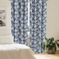 thumbnail image 2 of Ambesonne Floral Window Curtains, Hand-Drawn Flowers Dots Art, Each 28" W x 63" L, Pale Purpleblue and Blush, 2 of 4