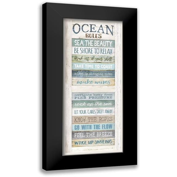Rae, Marla 8x14 Black Modern Framed Museum Art Print Titled - Ocean Rules
