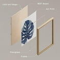 thumbnail image 4 of PixonSign 4 PCS Adhesive Canvas Poster Watercolor Blue Tropical Leaves Framed Wall Art Nature Wilderness Digital Modern Art Decorative Botanical Floral Elements Print Set - 8"x10" Natural, 4 of 5
