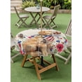 thumbnail image 5 of Outdoor Tablecloth with Umbrella Hole Zipper America Flag Round Tablecloth 60" Waterproof Outside Table Cloth Rustic Farmhouse Cute Dogs Floral Beige Patio Table Cover Tablecloths for Picnic Party, 5 of 8