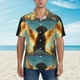thumbnail image 2 of Balery Golden Cloud Winged Dog Camisas hawaianas de manga corta para hombre, camisas playeras de corte holgado, camisas de vacaciones con botones,Large, 2 of 7