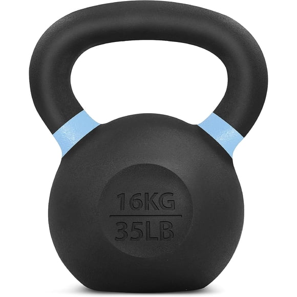 Kettlebell Yes4All, hierro fundido, 16 kg/35 libras, con recubrimiento en polvo QCG3