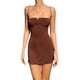 thumbnail image 1 of VISgogo - Vestido corto de verano para mujer, color sólido, sin mangas, sin espalda, ajustado, con tirantes finos VISgogo moda, 1 of 4