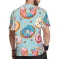 thumbnail image 2 of Wukai Colorful Donut Print Men's Short-Sleeved Mesh T-Shirt,Quick-Dry Short Sleeve Workout T-Shirt-X-Small, 2 of 8