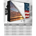 thumbnail image 2 of 4th of July Outdoor TV Cover 40 to 43 Inch Weatherproof, American Flag Star on Wood Independence Day 600D Oxford TV Covers with Waterproof Zipper, Outside Flat TV Screen Protector 40"Wx25"Hx4.5"D, 2 of 7