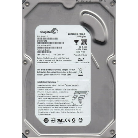 - ST3120813AS, 5LS, WU, PN 9BD13C-520, FW 3.AAE, Seagate 120GB SATA 3.5 Hard Drive
