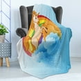 thumbnail image 4 of Unicorn Soft Flannel Fleece Throw Blanket, Handsome Horse Single Horn on Forehead on Sun Fluffy Clouds Artwork Print, Cozy Plush for Indoor and Outdoor Use, 50" x 60", Multicolor, by Ambesonne, 4 of 5