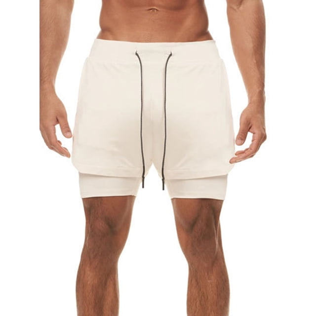 Nituyy Men’s 2 In 1 Athletic Shorts Lightweight Workout Shorts Training Shorts with Compression Liner