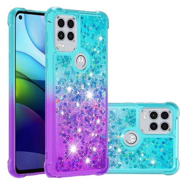 Funda para Motorola MOTO G Stylus 2021 5G Transparente con Brillos Carcasa Protectora Antigolpes con Glitter Brillante