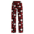 thumbnail image 7 of Axiiglly Pajama Pants for Women Plus Size Christmas Printed Elastic Waist Sleep Pants Casual Loose Long Straight Sleepwear with Pockets S-5XL, 7 of 7