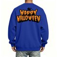thumbnail image 5 of Halloween Themed Sweatshirt for Men Funny Pumpkin Ghost Print Casual Long Sleeve Spooky Pullover Sweatshirts Fall Winter Stylish Comfortable T Shirts Dark Blue XL, 5 of 5