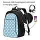 thumbnail image 2 of Balery Blue Fish Scale Texture Mochila con carga USB para hombre y mujer - Mochila impermeable y antirrobo para laptop con puerto USB para viajes, trabajo, 2 of 7