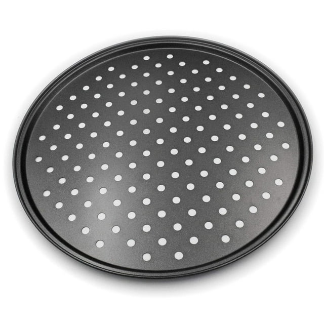 Xiao Hua Bandeja para pizza de 28 cm para horno, ideal para hornear en casa, cocina, restaurante, color negro