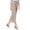 Khaki, variant on Juslio Women Pants Drawstring Elastic Waist Comfortable High Waist Loose Wide-Leg Pants