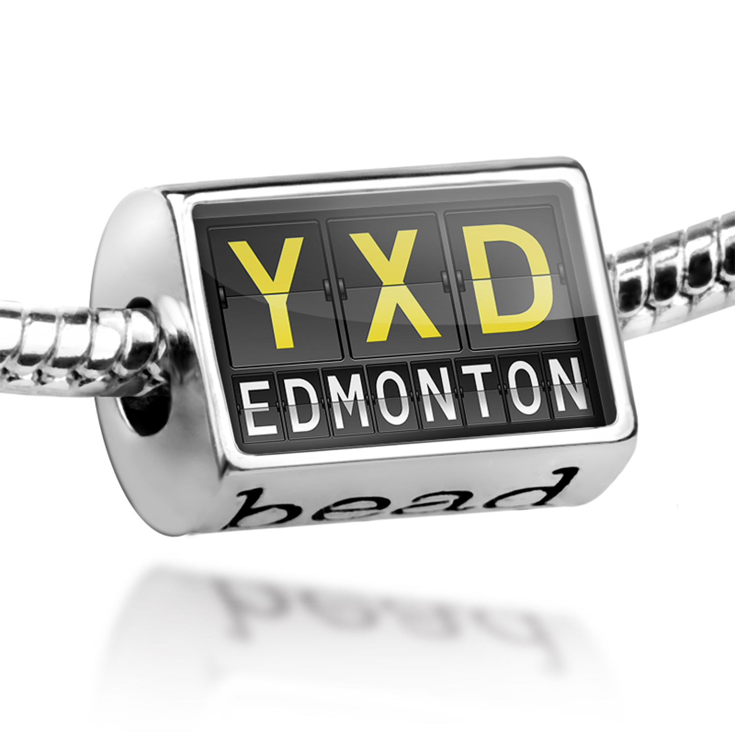 Bead YXD Airport Code for Edmonton Charm Fits All European Bracelets