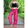 thumbnail image 6 of Bohotusk Red Night Glow Print Elasticated Smocked Waist Womens Harem Pants S/M to L/XL, 6 of 9