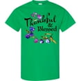 thumbnail image 3 of Inktastic Thankful and Blessed Inspirational Saying with Flowers T-Shirt, 3 of 5