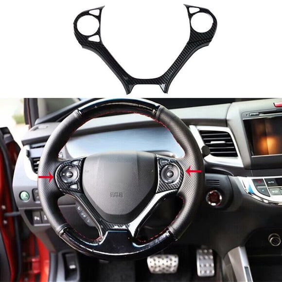 Carbon fiber inner steering wheel f for Ram e decorative ABS suitable for Honda Civic 2012-2015-