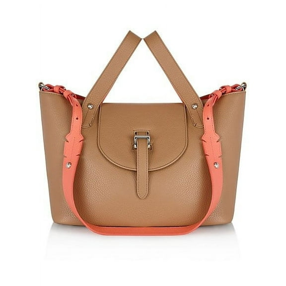 Meli Melo Thela Color Block Small Tan  Leather Satchel Ladies Bag