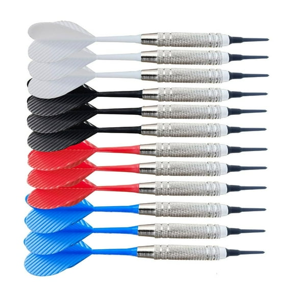 lanema 12Pcs Soft Tip Darts with 100pcs Darts Tip Professional Indoor Tip Darts for Electronic Darts Board Accessories